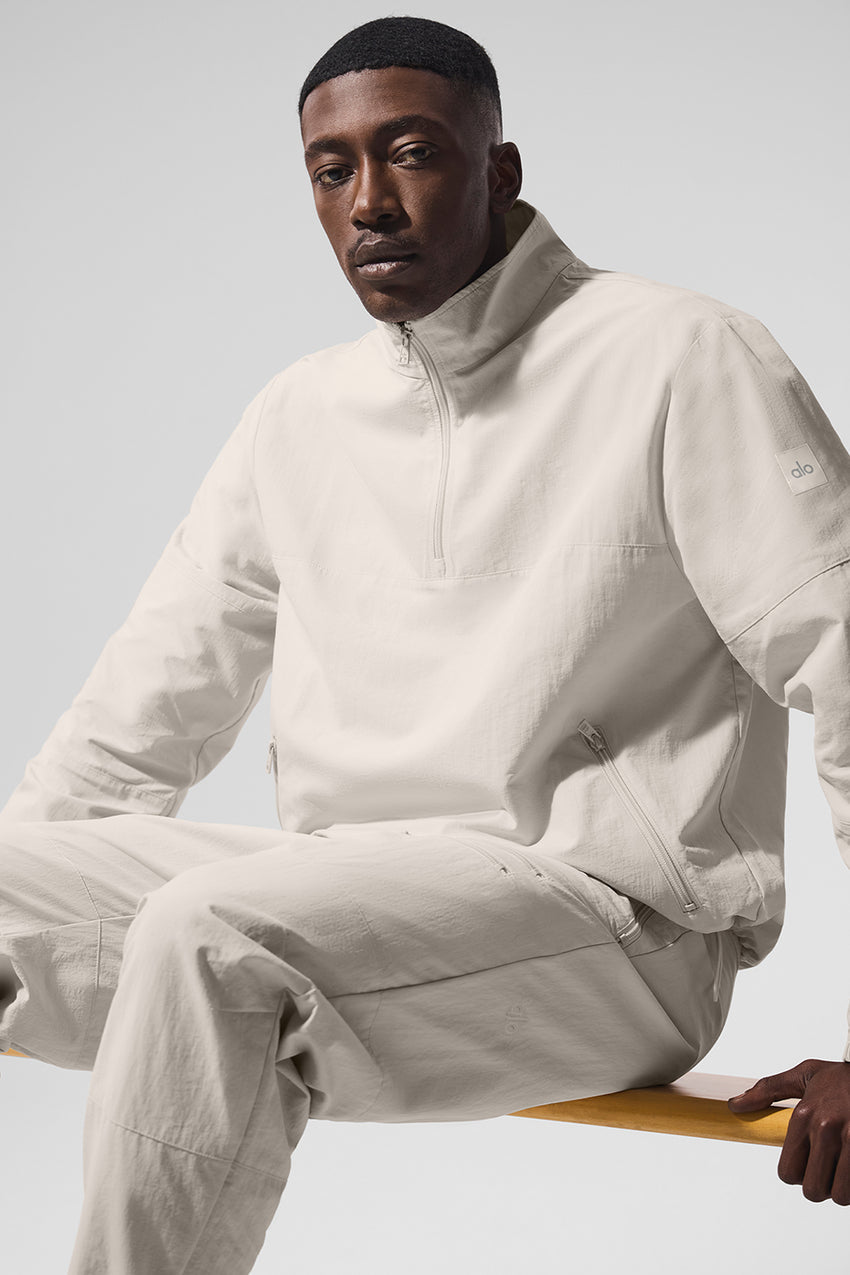 Light Weight Takeaway Track Pullover - Bone