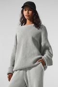 Domain Rib Knit Crew Sweater - Athletic Heather Grey