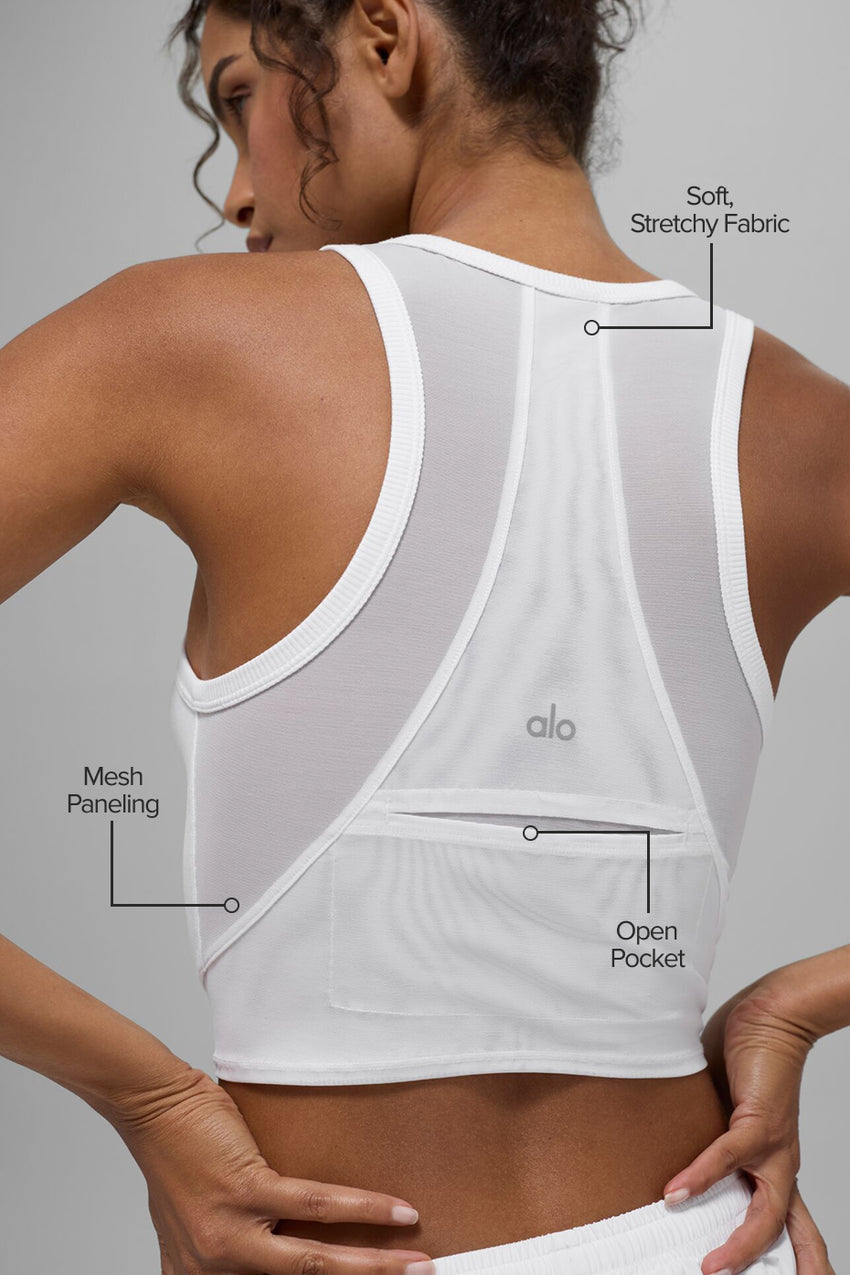 Mesh Front Runner Tank - White