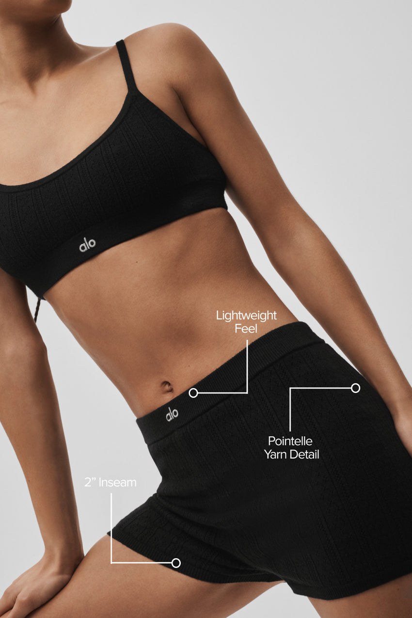 Pointelle Sweater Be Mine Hot Short - Black